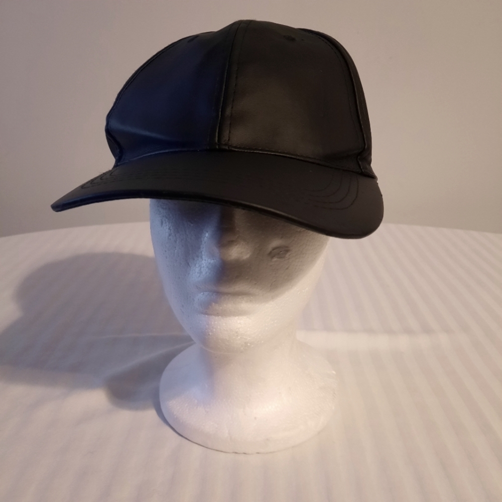 Faux leather cap
